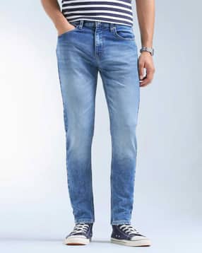 flying machine Men Slash Slim Tapered Fit Whiskered Jeans-picture-12
