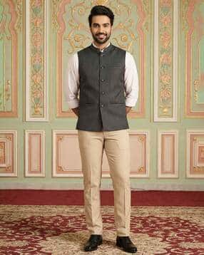 jompers Men Striped Woven Nehru Jacket-picture-31