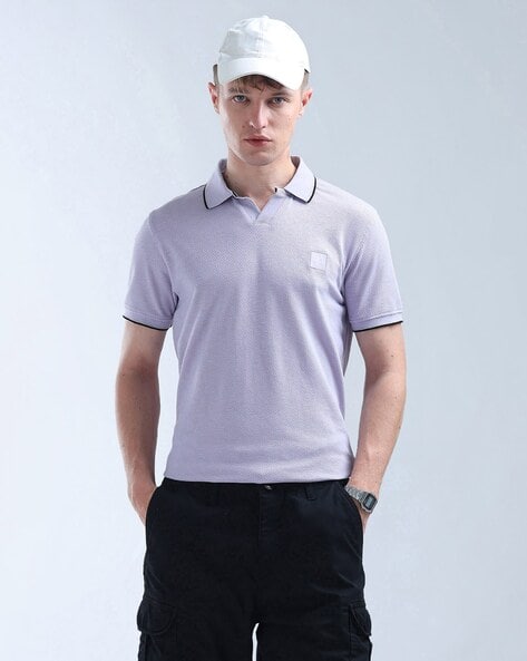 FLYING MACHINE Textured Digitopia Polo Shirt