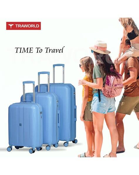 Buy Della Robia Blue Luggage & Trolley Bags for Men by TRAWORLD