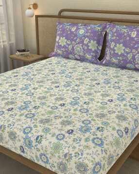portico new york signature Printed Cotton Bedsheet with Pillow Cover-picture-20