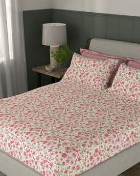 portico new york signature Printed Cotton Bedsheet with Pillow Cover-picture-10