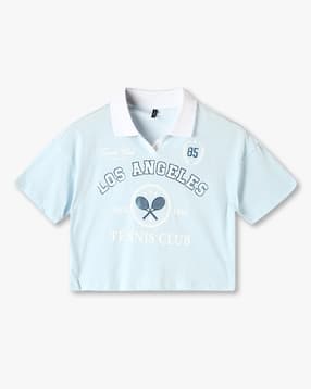 rio girls Boys Typographic Print Regular Fit Cotton Polo T-Shirt-picture-17