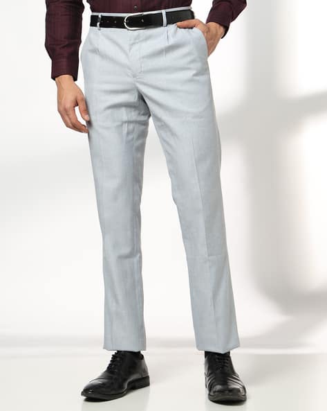 JOHN PLAYERS Men Slim Fit Pleated Trousers