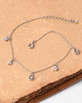 touch925 925 Silver Cubic Zirconia Moon & Star Charm Bracelet-picture-51