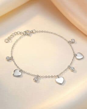 touch925 925 Sterling Silver Heart Charm Bracelet-picture-25