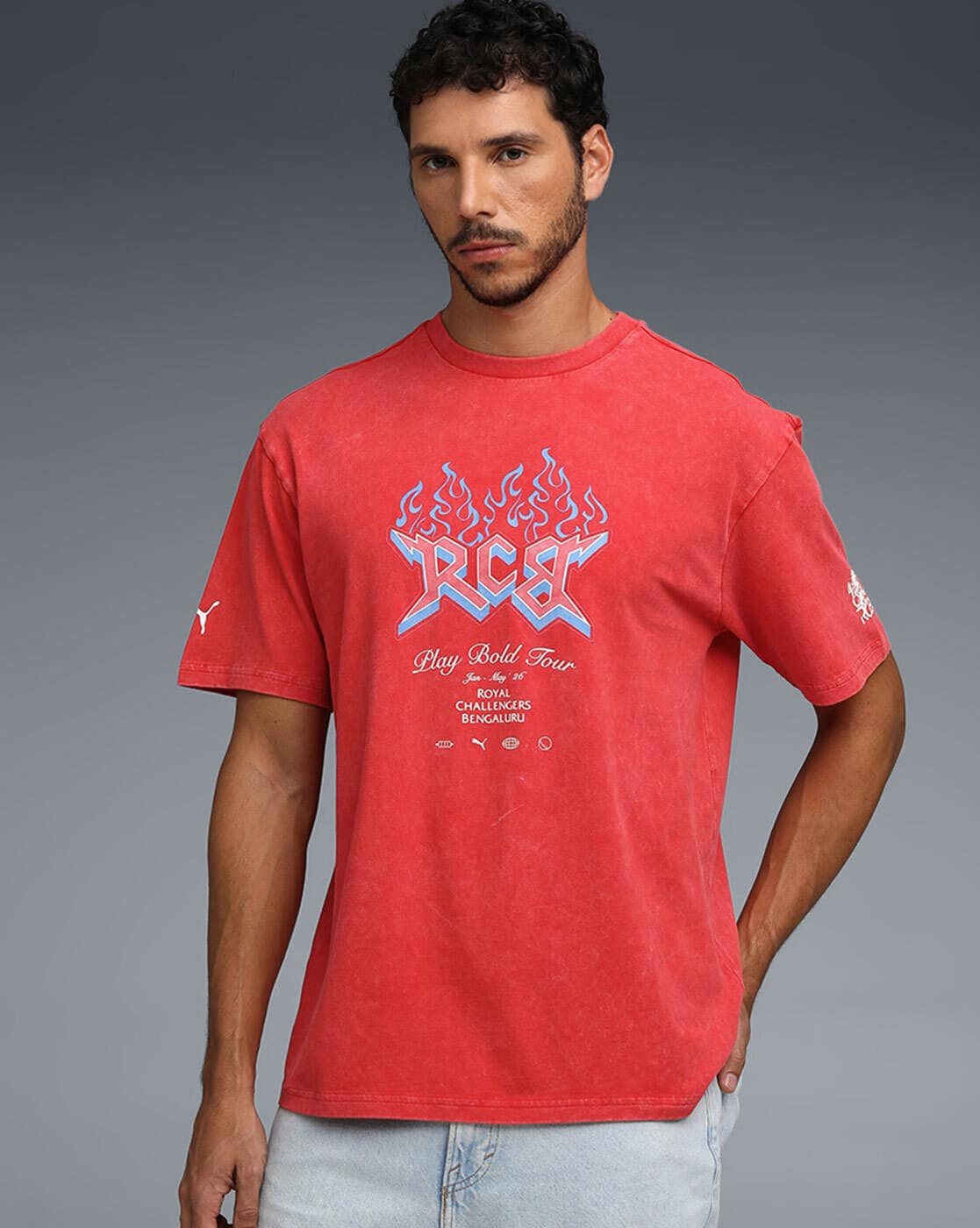 PUMA x RCB 2026 Men's Printed Vintage Tee