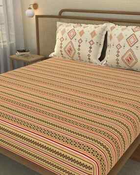 portico new york signature Cotton Printed Bedsheet with Pillow Cover-picture-23