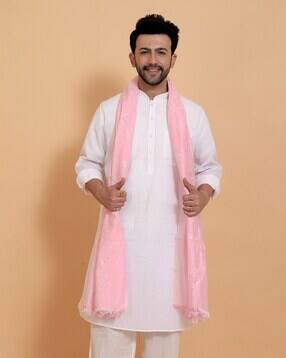 Men Embellished Stole with Tassels-image-20