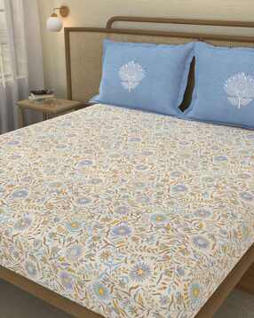 Printed Cotton Bedsheet with Pillow Cover-image-25