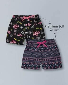 plumtree Girls Pack of 2 Printed Shorts with Drawstring Waist-picture-13