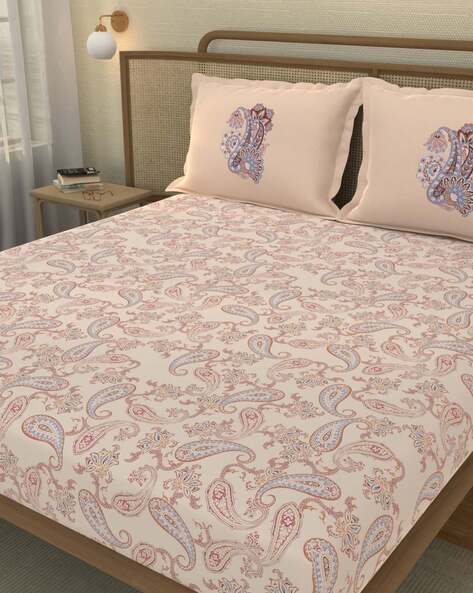 Portico New York Signature Printed Cotton Fitted Sheet with Pillow Covers