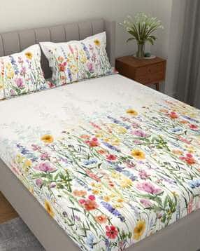 portico new york signature Printed Cotton Bedsheet with Pillow Cover-picture-15