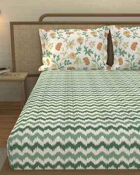portico new york signature Printed Cotton Bedsheet with Pillow Cover-picture-11
