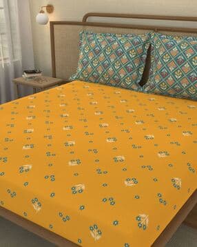 portico new york signature Printed Cotton Bedsheet with Pillow Cover-picture-13