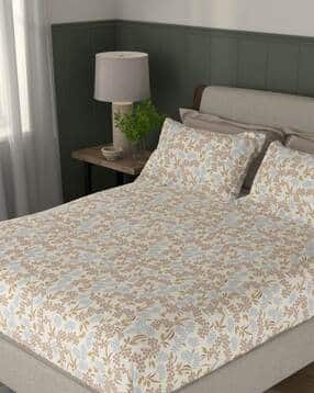 portico new york signature Printed Cotton Bedsheet with Pillow Cover-picture-19