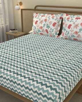 portico new york signature Printed Cotton Bedsheet with Pillow Cover-picture-19