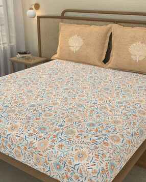 portico new york signature Cotton Printed Bedsheet with Pillow Cover-picture-26