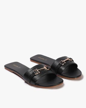 yousta Women Open-Toe Slides with Metal Accent-picture-14