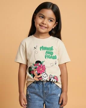 nauti nati Girls Printed Regular Fit T-Shirt    -picture-21