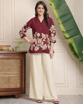 svaraa Women Printed Lapel-Collar Tunic-picture-20