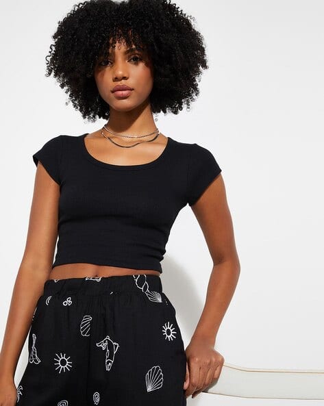 Buy Black Tops for Women by Oxxo Online | Ajio.com