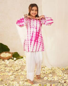 pspeaches Girls Tie & Dye Kurta Set-picture-42