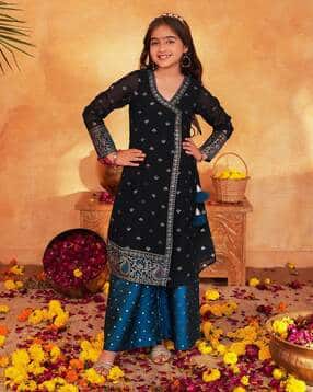 Girls Embroidered Kurta Set-image-46
