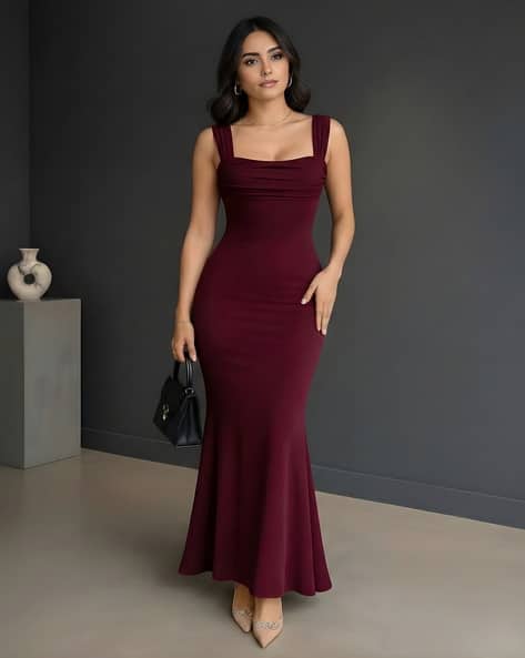 Fyre Rose Women Square-Neck Sheath Maxi Dress