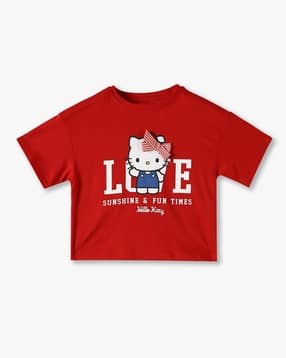 rio girls Girls Hello Kitty Print Boxy Fit Round-Neck T-Shirt-picture-46