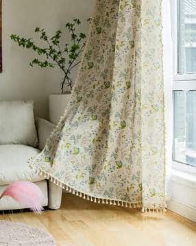 huesland 8 feet Long 1 Piece Bohemian Eyelet Long Door Curtain with Tassels-picture-31