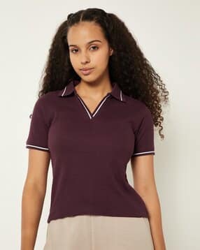 max Women Ribbed Polo T-Shirt-picture-49