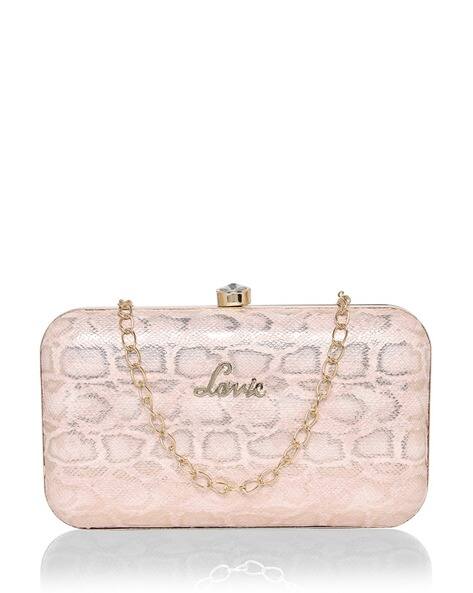 Lavie Reptilian Print Clutch with Chain Strap