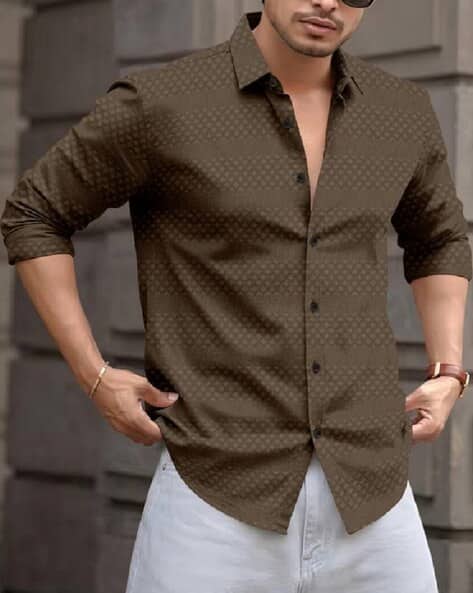 Buda Jeans Co Men Textured Regular Fit Shirt