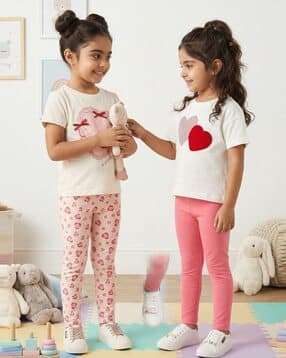 nauti nati Girls Pack of 2 Cotton Leggings-picture-30
