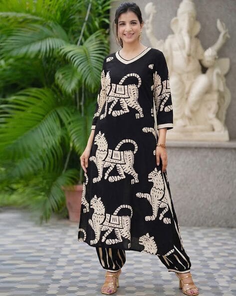 ANNI DESIGNER Women Printed 2-Piece A-Line Kurta Set