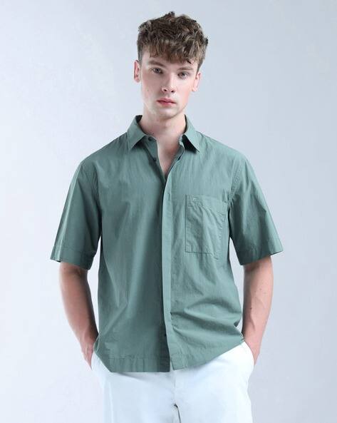 FLYING MACHINE Solid Oversized Fit Digitopia Shirt