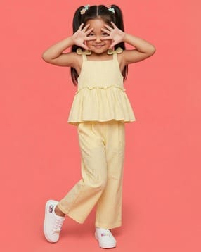 Girls Checked Top & Pants Set-image-21