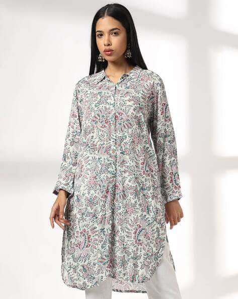 Women Floral Print Straight Kurta
