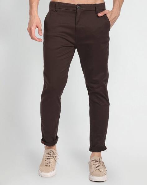 FLYING MACHINE Men Slim Tapered Fit Solid Trousers