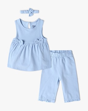 inf frendz Girls Patterned Top & Pants with Hairband-picture-31