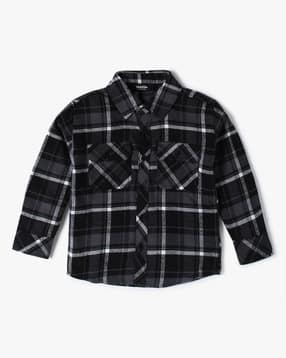 Boys Checks Regular Fit Cotton Shirt