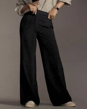 Women Straight Fit Flat-Front Pants-image-26
