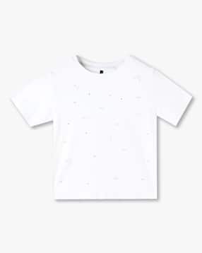rio girls Girls Regular Fit Round T-Shirt with Floral Applique-picture-44