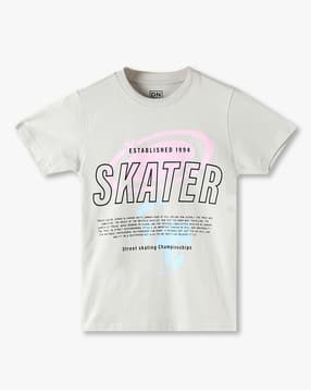 yb dnmx Boys Skater Print Oversized Round-Neck T-Shirt-picture-29