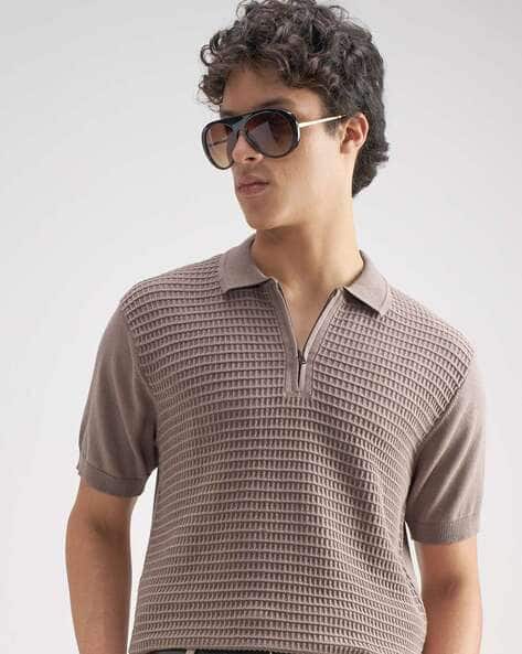 Highlander Men Textured Regular Fit Polo T-Shirt
