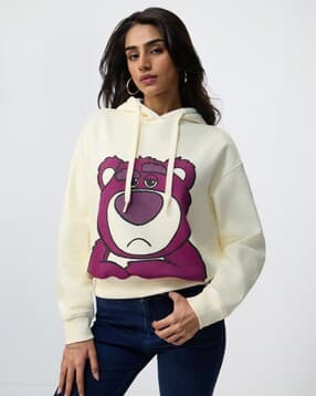 the souled store Lotso Ignored|Disney™ - Women Graphic Print Regular Fit Hoodie-picture-16