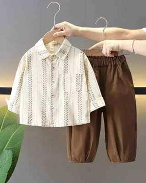 Boys Patterned Shirt & Joggers Tracksuit-image-15