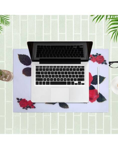 CROSMO Set of 4 Floral Print Fridge Top Cover with Waterproof Mats