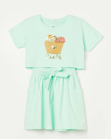 Fame forever by lifestyle Girls Floral A-Line Dress with Round Neck